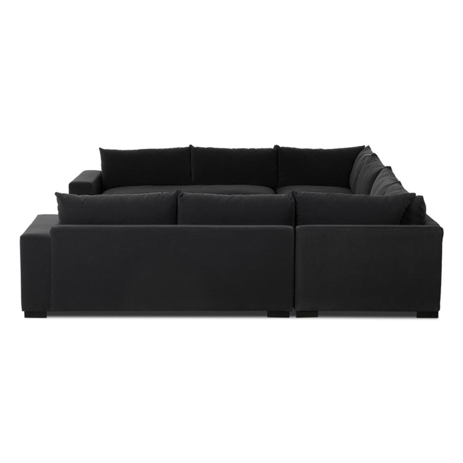 Grant 5 Piece Sectional With Arms In Crypton Henry Charcoal And Espresso by Four Hands