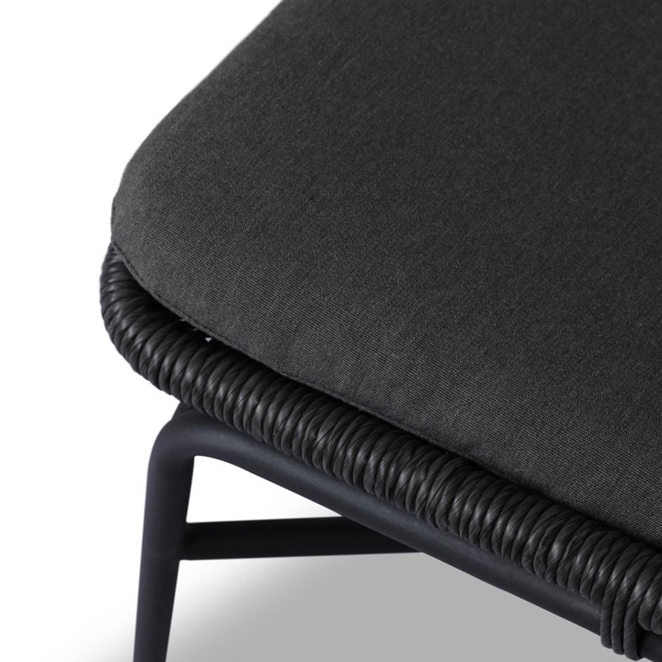 Jericho Outdoor Dining Chair In Vintage Coal And Charcoal Iron And Arashi Graphite by Four Hands