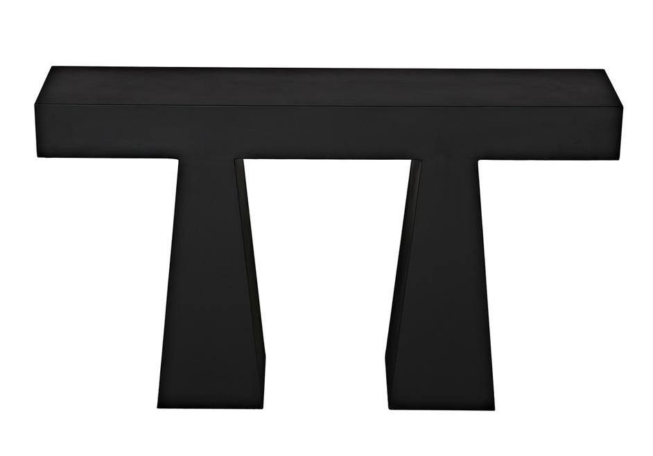 Wendell Industrial Steel Console in Matte Black by Noir Furniture