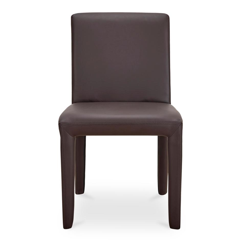 Monte Dining Chair Dark Brown Vegan Leather - Set Of Two by Moes Home
