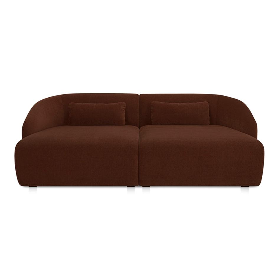 Amelia Double Chaise Modular Sectional Chestnut by Moes Home