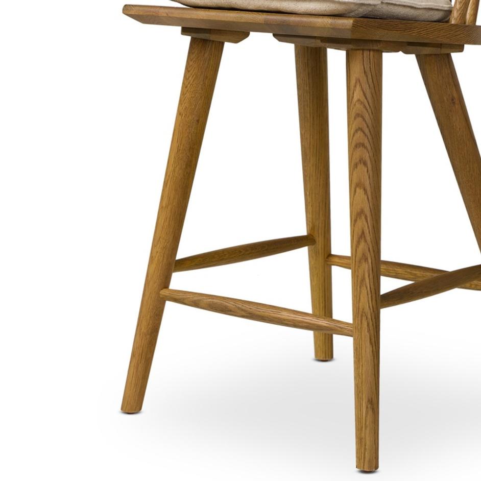 Lewis Windsor Bar + Counter Stool - Antwerp Natural by Four Hands