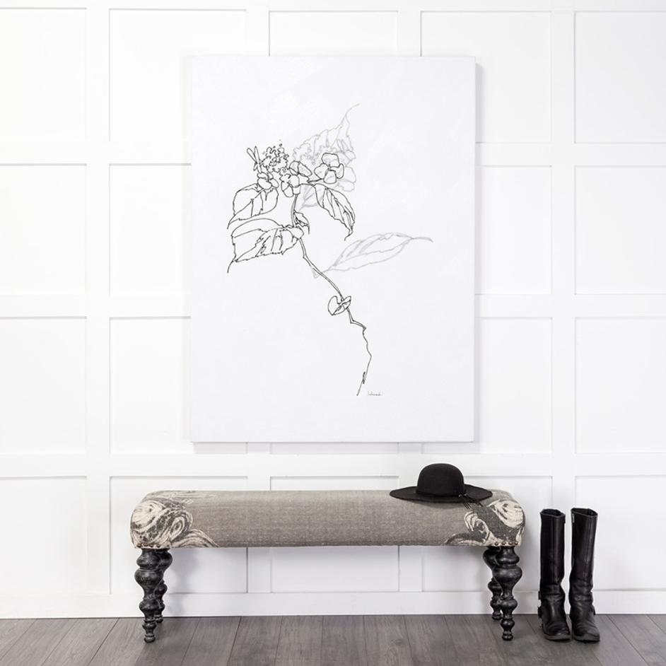 Alhambra 55L x 14W Upholstered Gray Seat W/Black Wood Legs Accent Bench by Mercana