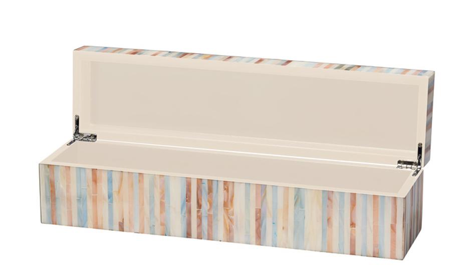 Roosevelt Blue Mother of Pearl Decorative Box, Large  by Jamie Young