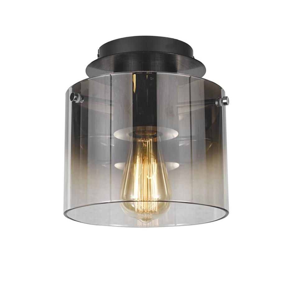 Henley AC11525SM Flush Mount in Satin Black & Smoke Glass by Artcraft