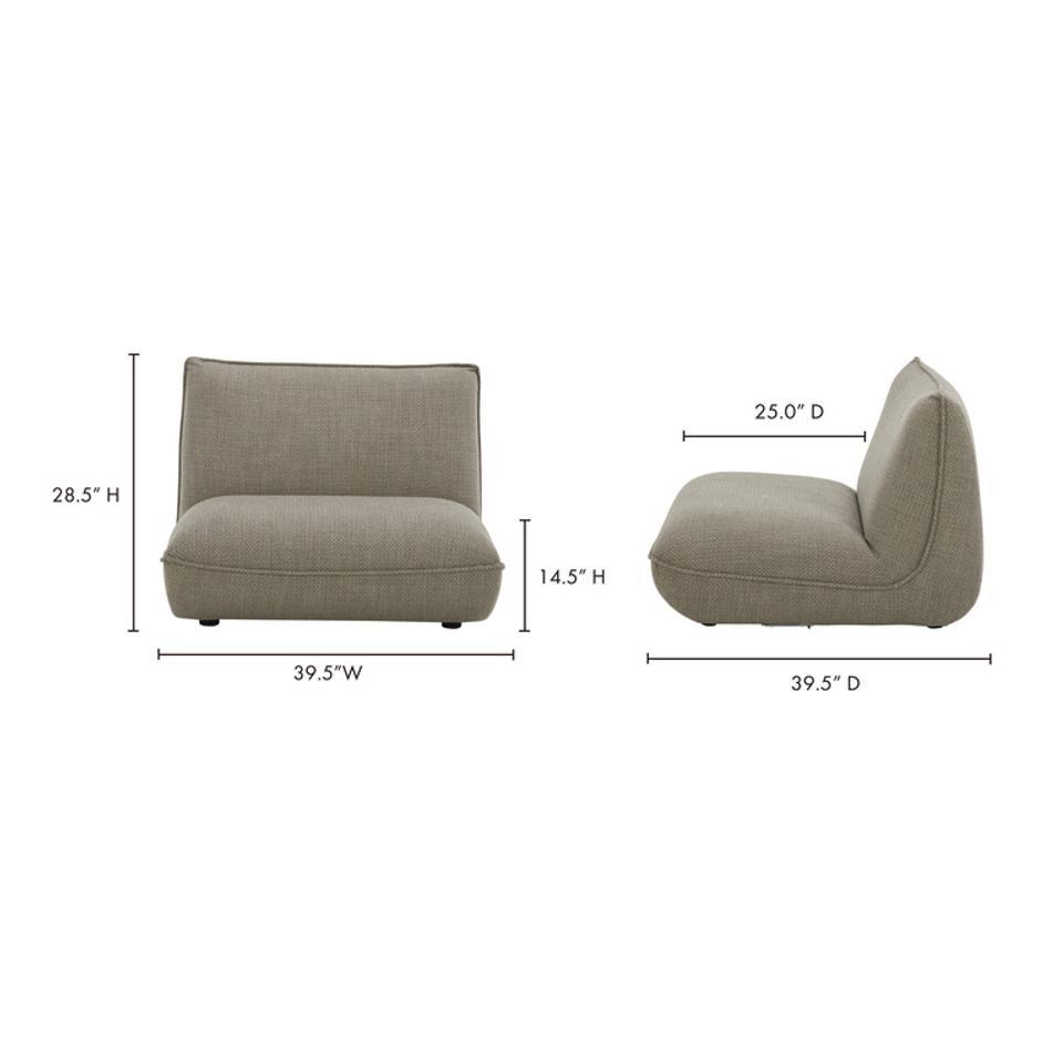 Zeppelin Slipper Chair Speckled Pumice by Moes Home