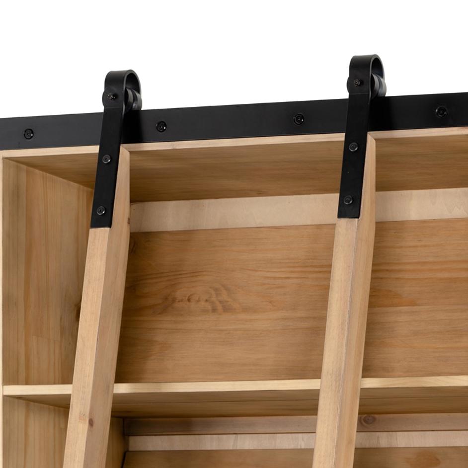 Bane Triple Bookshelf W/ Ladder In Smoked P by FOUR HANDS