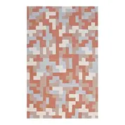 Christina Interlocking Block Mosaic 8X10 Area Rug In Multicolored Coral And Light Blue by Modway Furniture