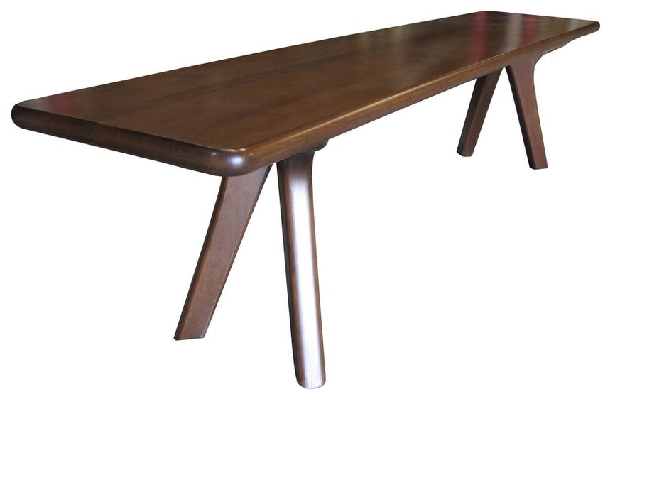 charles bench in natural beechwood and walnut fini by Nuans Design