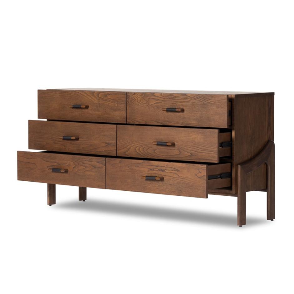 Halston 6 Drawer Dresser In Terra Brown Ash by FOUR HANDS