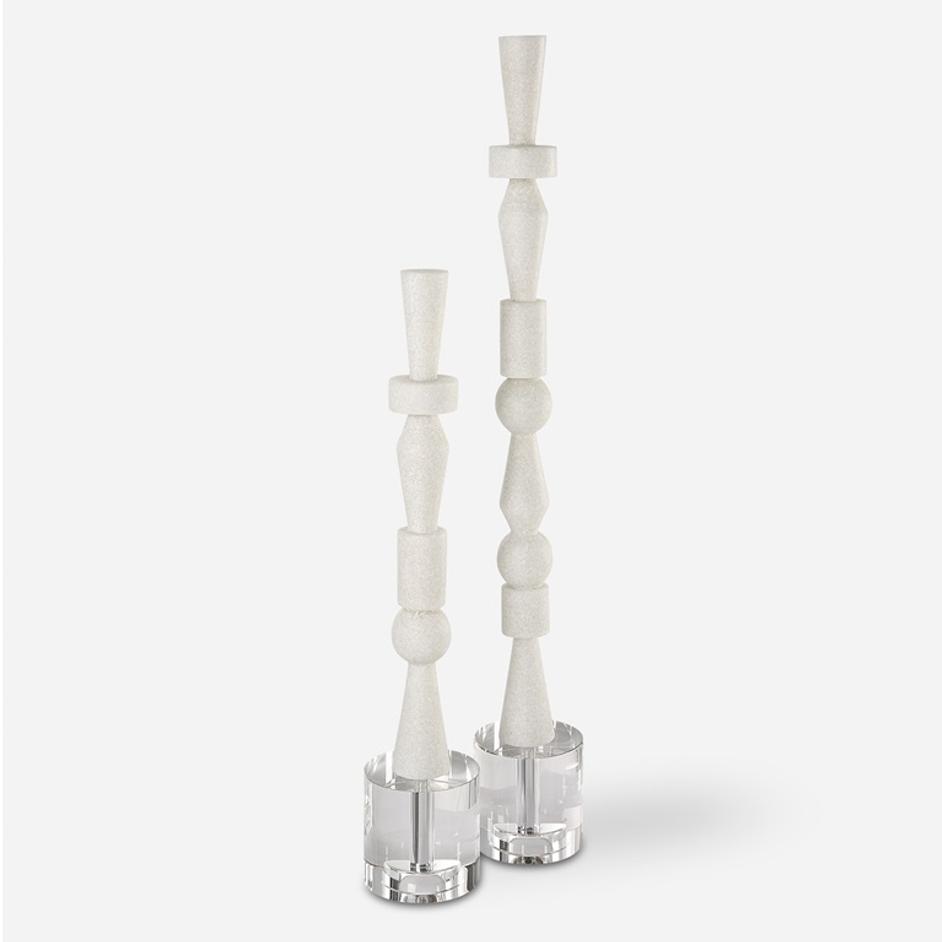 Norte White Stone Sculptures, Set/2 by Uttermost