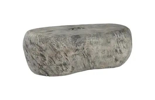 Cast Organic River Stone Coffee Table, Resin, Faux Gray Stone by PHILLIPS COLLECTION