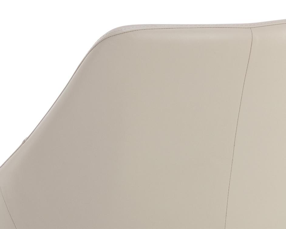 GALEN DINING ARMCHAIR - LINEA LIGHT GREY LEATHER by Sunpan