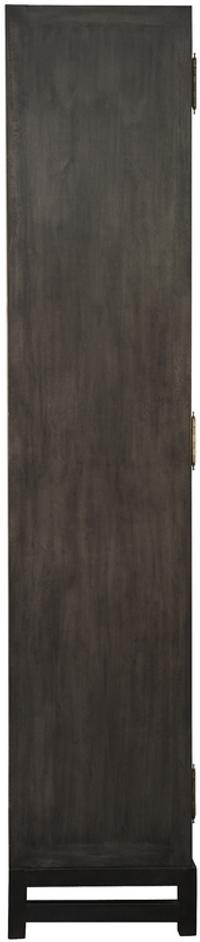 Maharadscha Hutch in Pale Mahogany and Veneer with Matte Black Industrial Steel Base and Brass Pulls by Noir Furniture