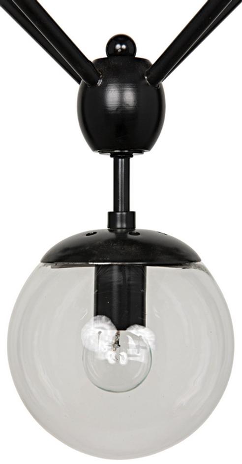 Pluto Chandelier, Small, Black Steel by Noir Furniture