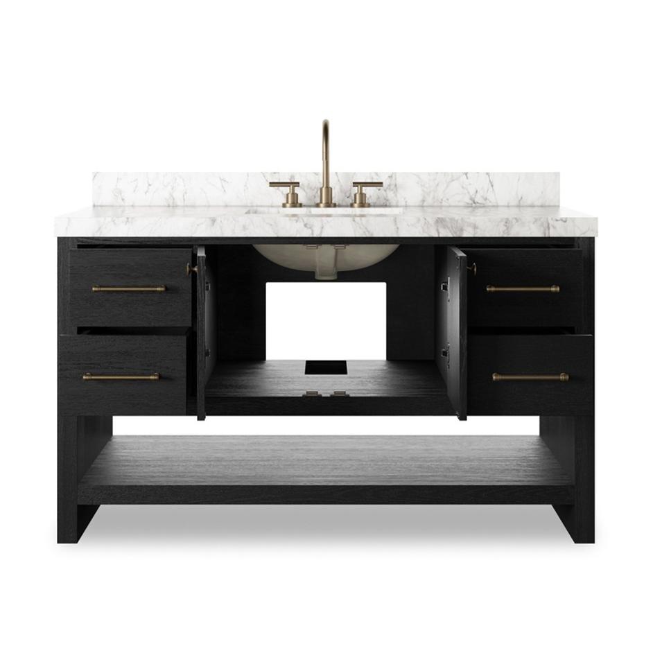 Anthem Single Wide Vanity - Black Wash Oak Veneer by Four Hands