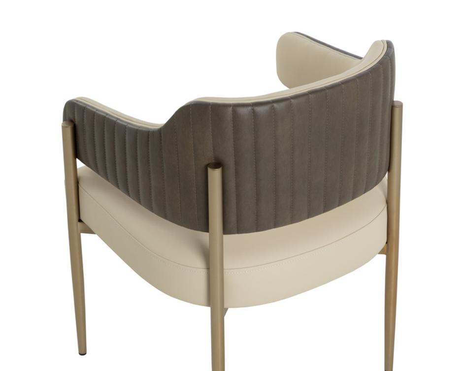 TOVA DINING ARMCHAIR - DILLON CREAM / BRAVO ASH by Sunpan