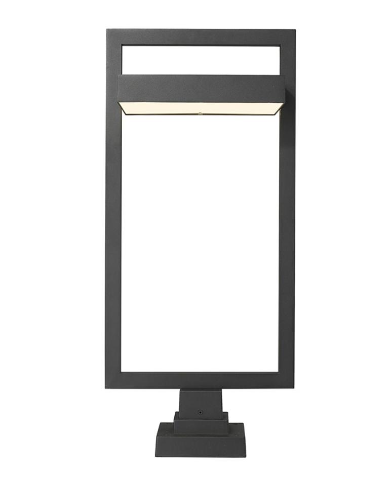 Luttrel 1 Light Outdoor Pier Mounted Fixture in Black Finish by Z-Lite