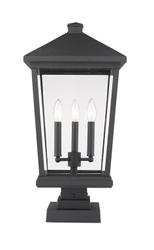 Beacon 3 Light Outdoor Pier Mounted Fixture in Black Finish by Z-Lite