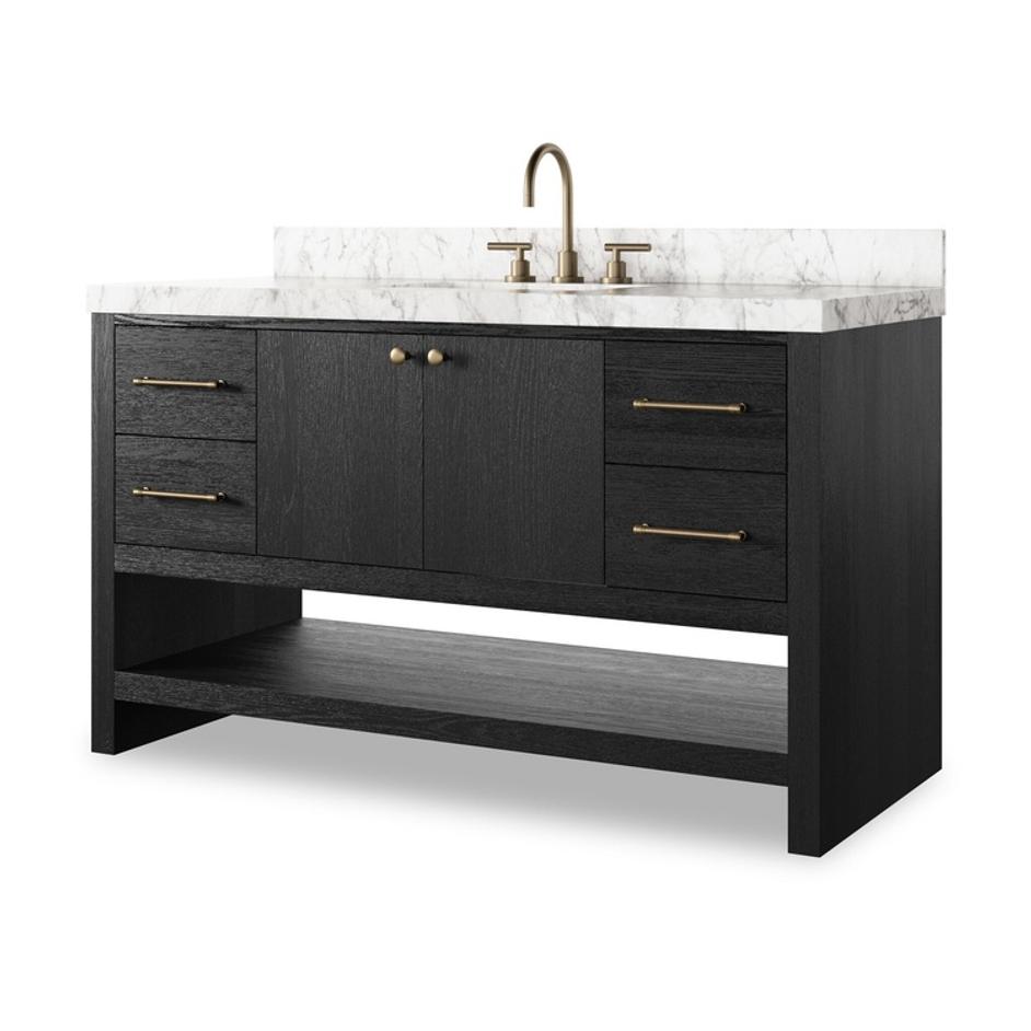 Anthem Single Wide Vanity - Black Wash Oak Veneer by Four Hands