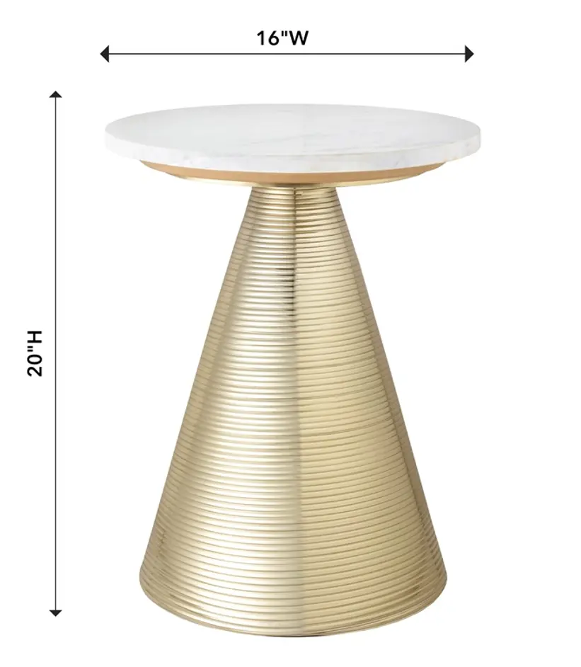 Tempo Marble Side Table by tov furniture