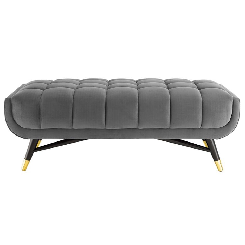 Scholar 47.5" Performance Velvet Bench In Gray by Modway Furniture