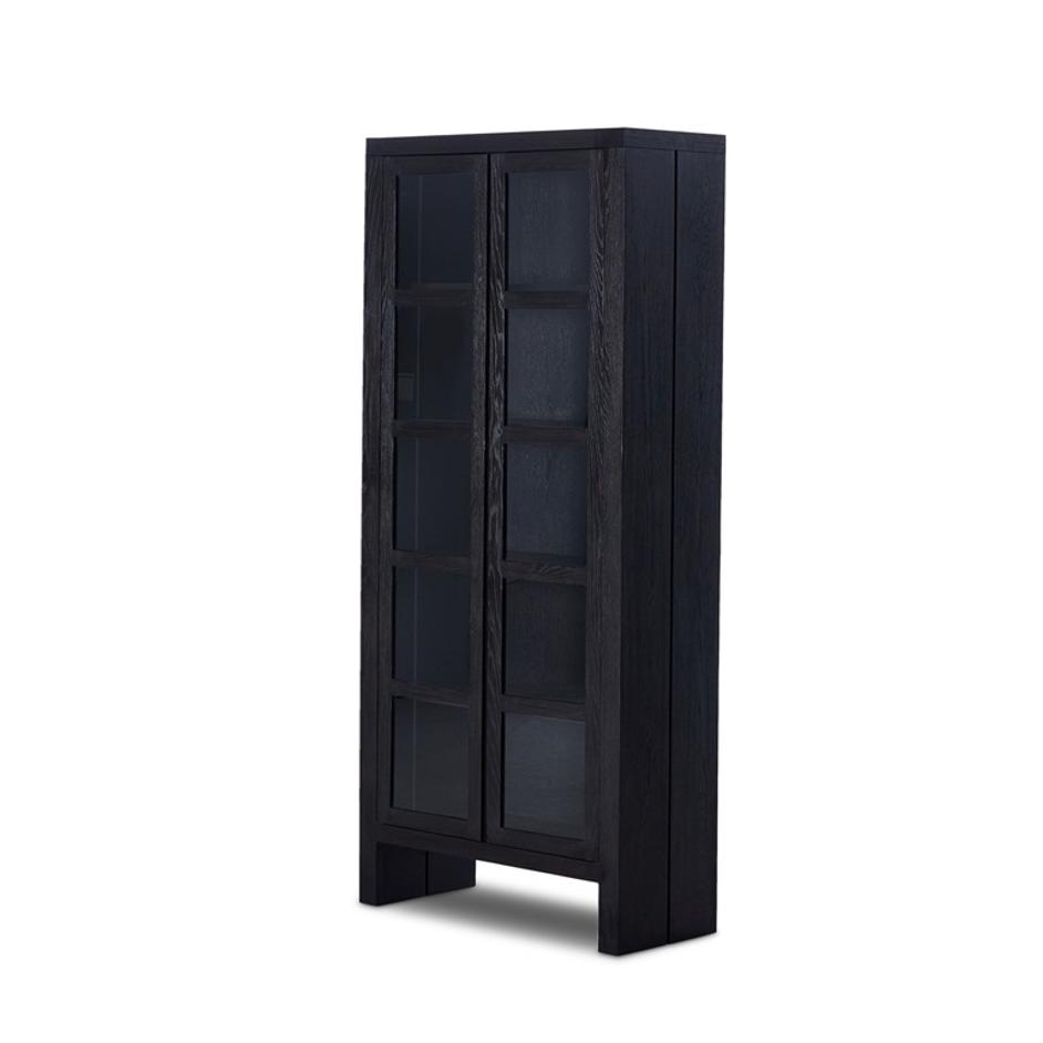 Warby Cabinet In Worn Black Veneer by Four Hands