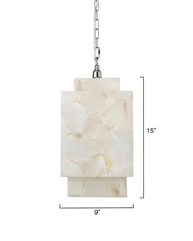 Borealis Alabaster Cube 1-Light Pendant by Jamie Young