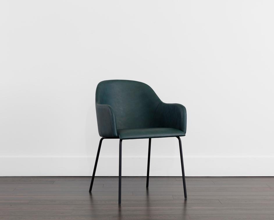 HENSLEY DINING ARMCHAIR - DARK TEAL by Sunpan