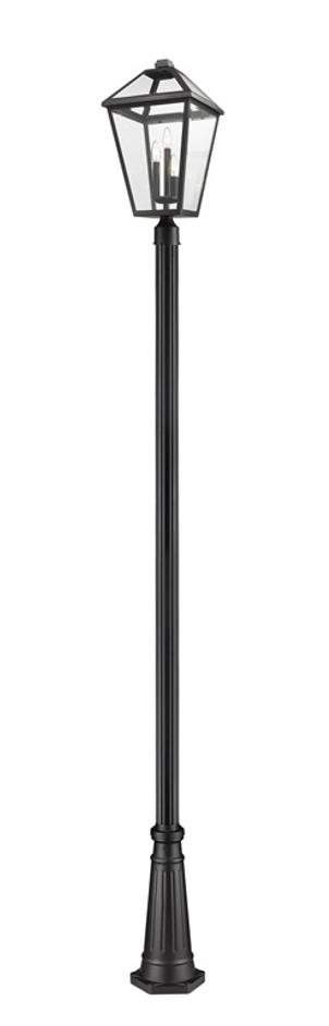 Talbot 3 Light Outdoor Post Mounted Fixture in Black Finish by Z-Lite