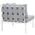 Concord Outdoor Patio Aluminum Corner Sofa In White Gray by Modway Furniture