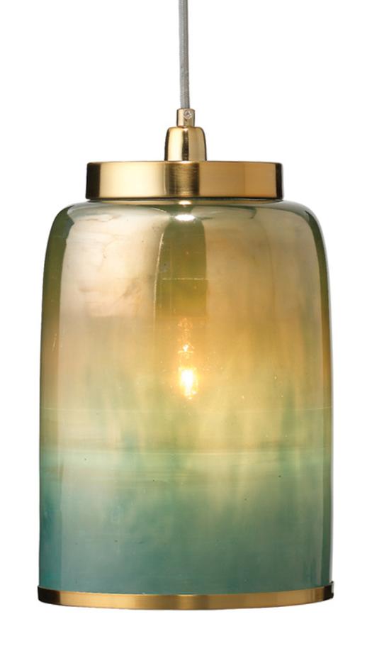 Vapor Metallic Glass 1-Light Pendant, Aqua by Jamie Young