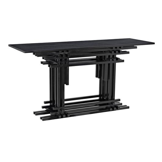 Loyd Mahogany Console in Hand-Rubbed Black Finish by Noir Furniture
