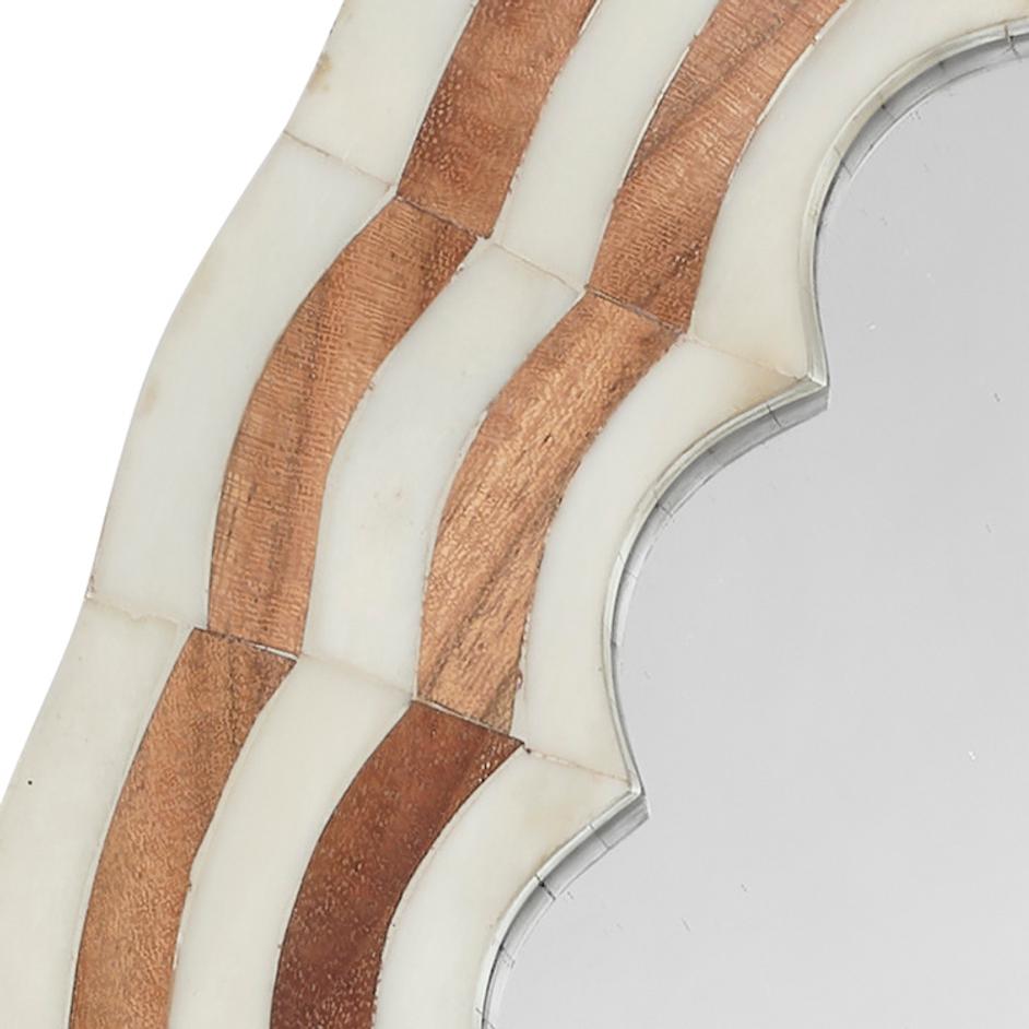 Bardot 40" Bone & Wood Arch Wall Mirror by Jamie Young