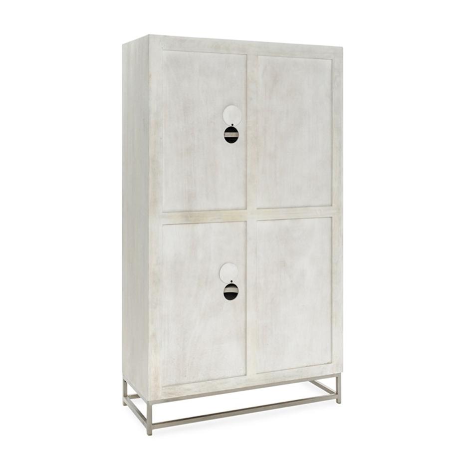 Adina Mango Wood Tall Cabinet White Washed by Classic Home