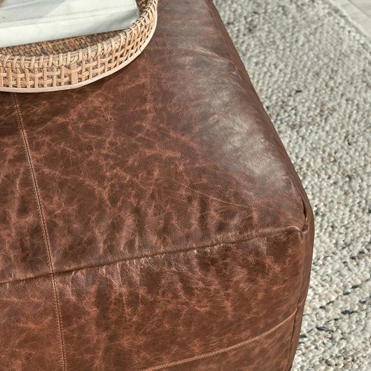 Leather Pouf by Classic Home