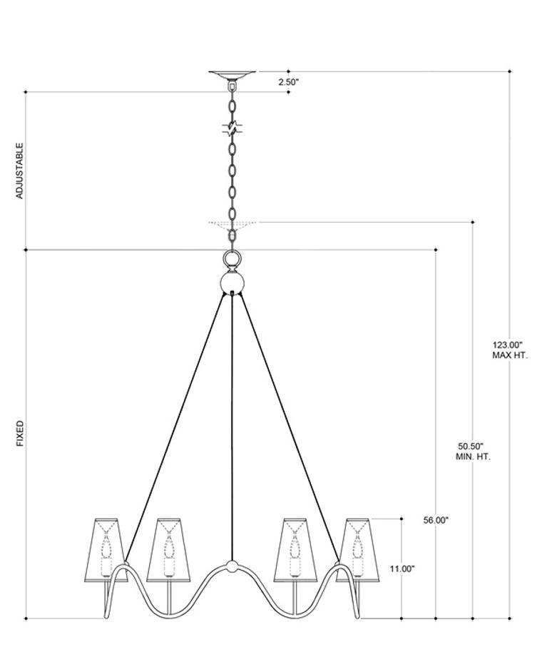Kadir Chandelier In Silver Granello by Currey & Company