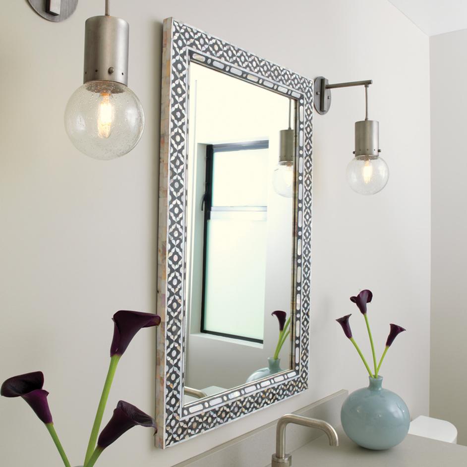 Evelyn Mother of Pearl Rectangle Wall Mirror by Jamie Young