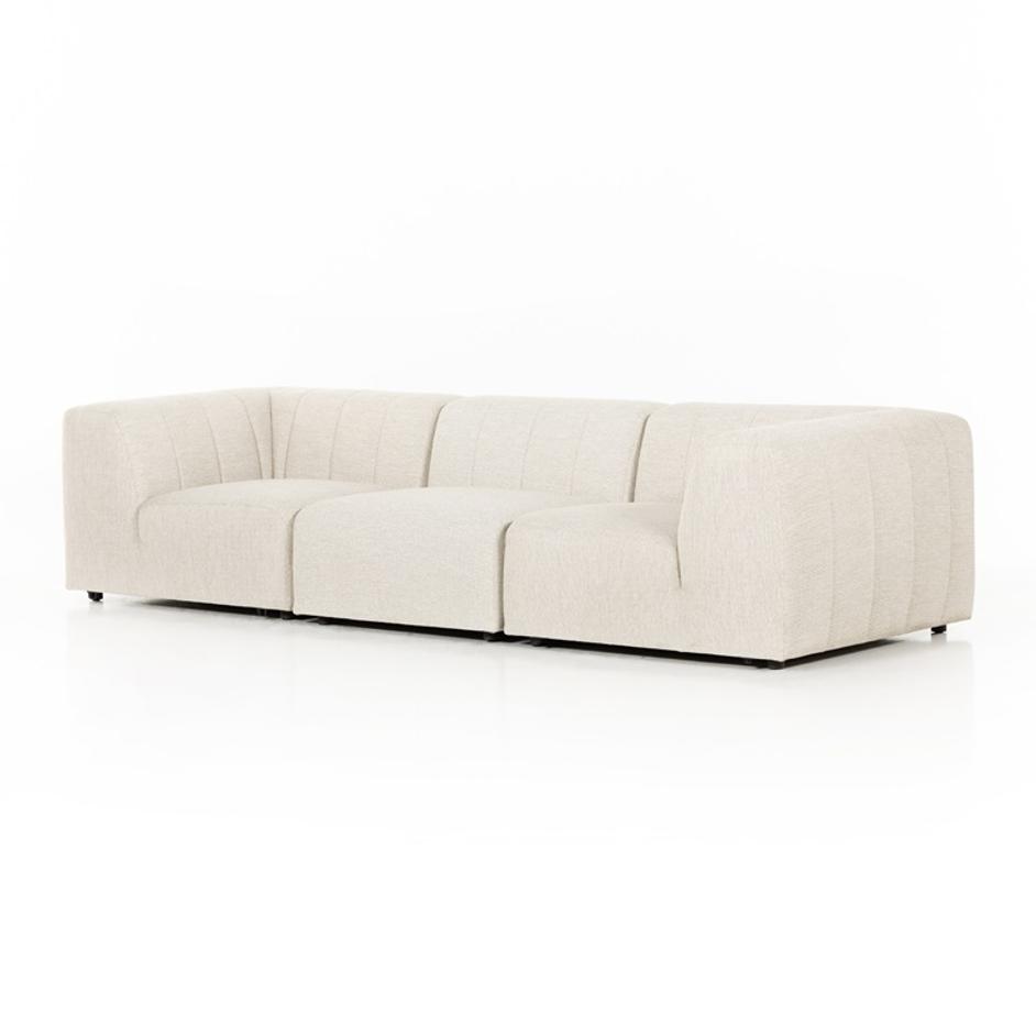 Gwen Outdoor 3 Pc Sectional In Faye Sand by FOUR HANDS