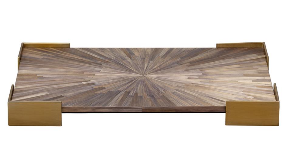 Palm Marquetry Decorative Tray by Jamie Young