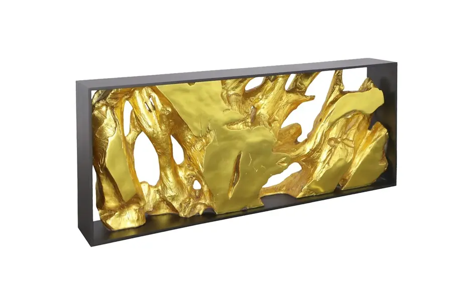 Cast Root Framed Console Table, Wood Frame, Resin, Gold Leaf by Phillips Collection