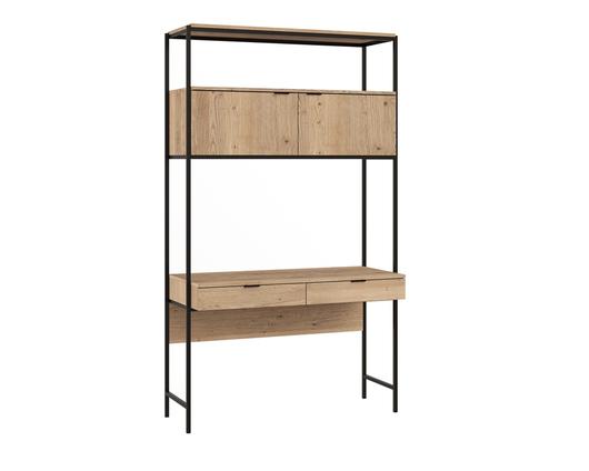 AMBROSE MODULAR WALL DESK - RUSTIC OAK - BLACK by Sunpan