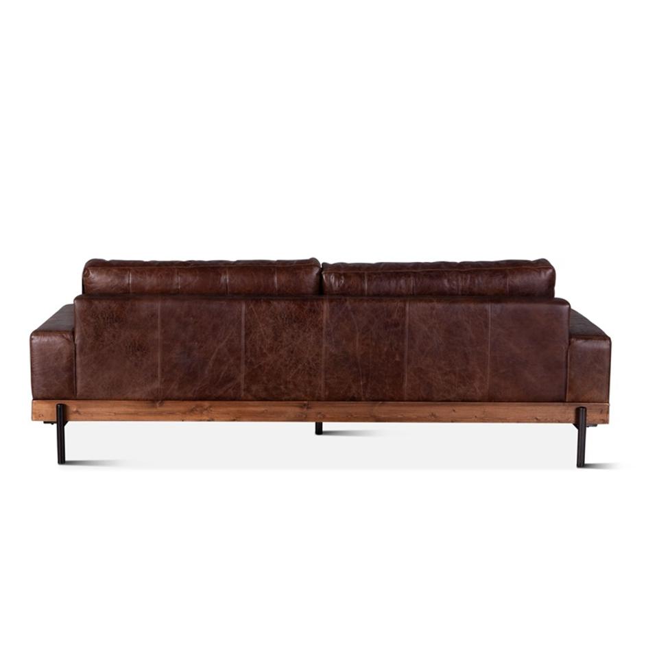 Portofino Leather Sofa Geisha Brown by Home Trends & Design