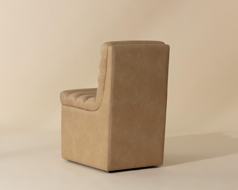 NORM WHEELED DINING CHAIR - COPLEY LATTE by Sunpan