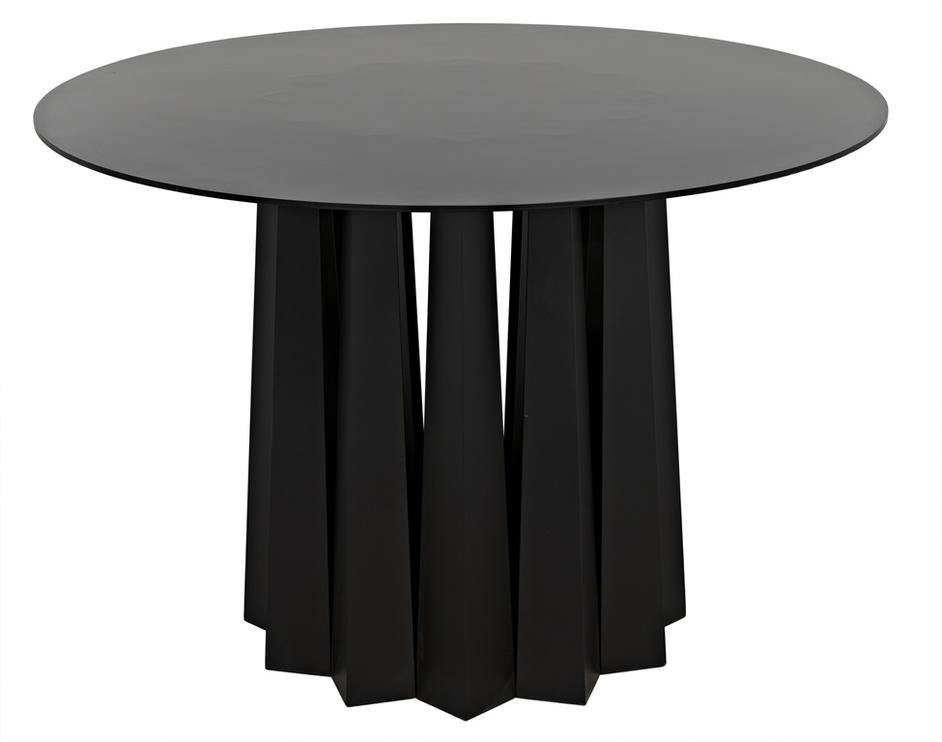 Column Dining Table, Black Steel by Noir Furniture