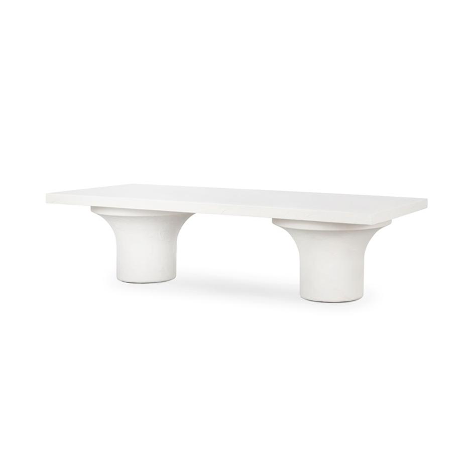 Parra Coffee Table In Plaster Molded Concrete by FOUR HANDS