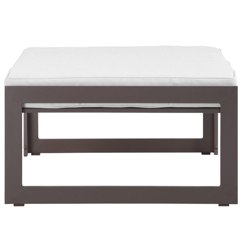 Tyche Outdoor Patio Ottoman In Brown White by Modway Furniture