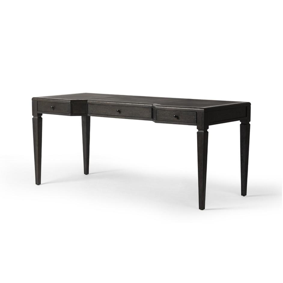 Claude Desk - Distressed Black Oak Veneer by Four Hands