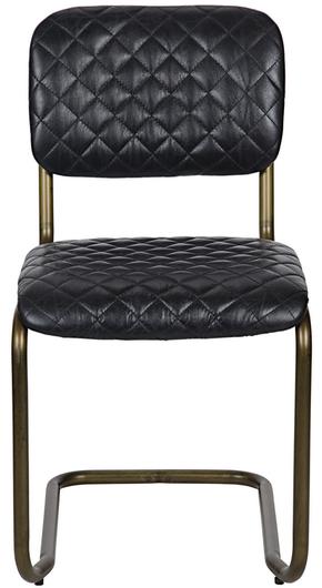 0037 Dining Chair, Steel and Leather by Noir Furniture