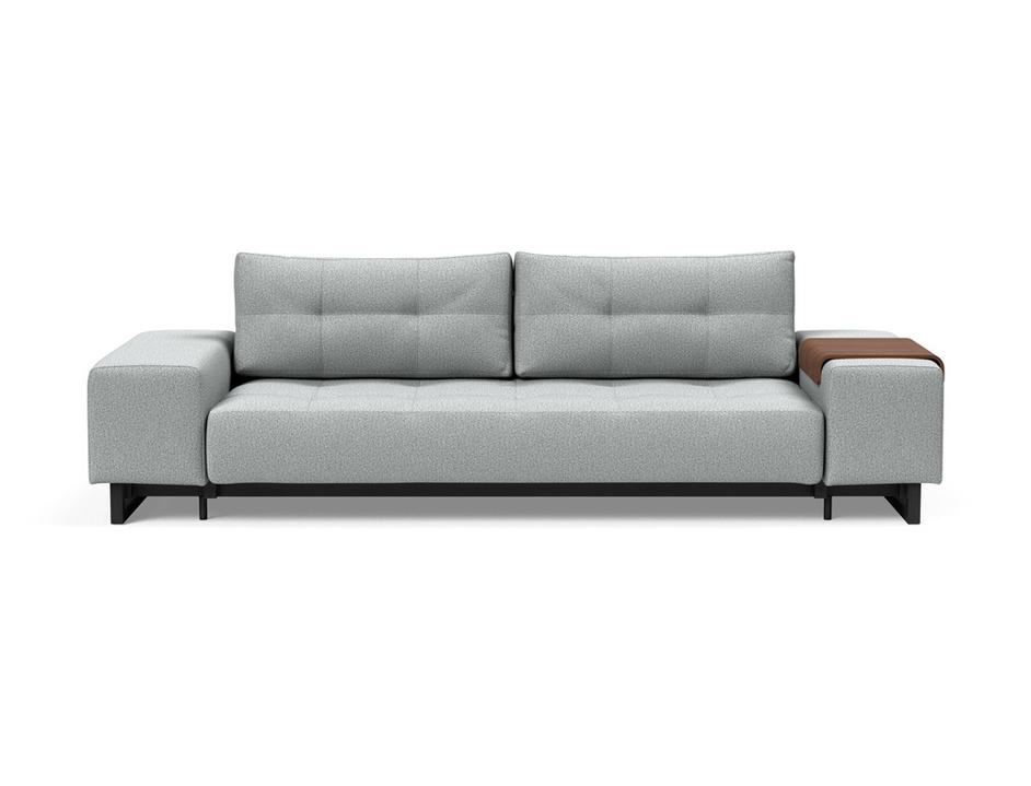 GRAND D.E.L. SLEEPER SOFA in MELANGE GREY FABRIC WITH Black wood LEGS 538 by INNOVATION USA